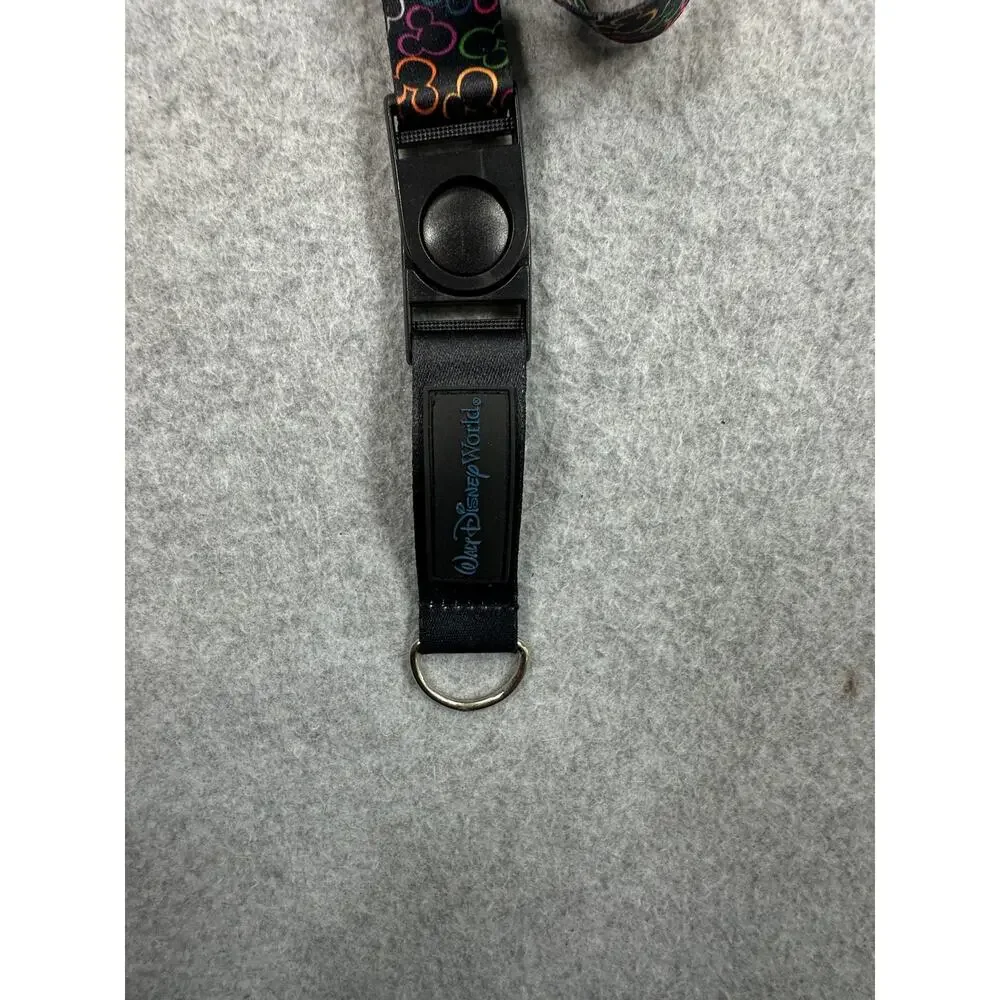 Walt Disney World Lanyard Rainbow Mickey Mouse Nylon